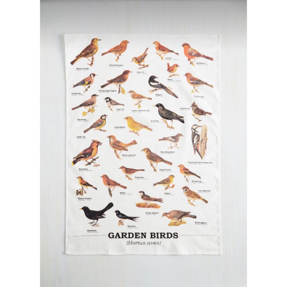 Modcloth Bird Swatching Tea Towel: Garden Birds
